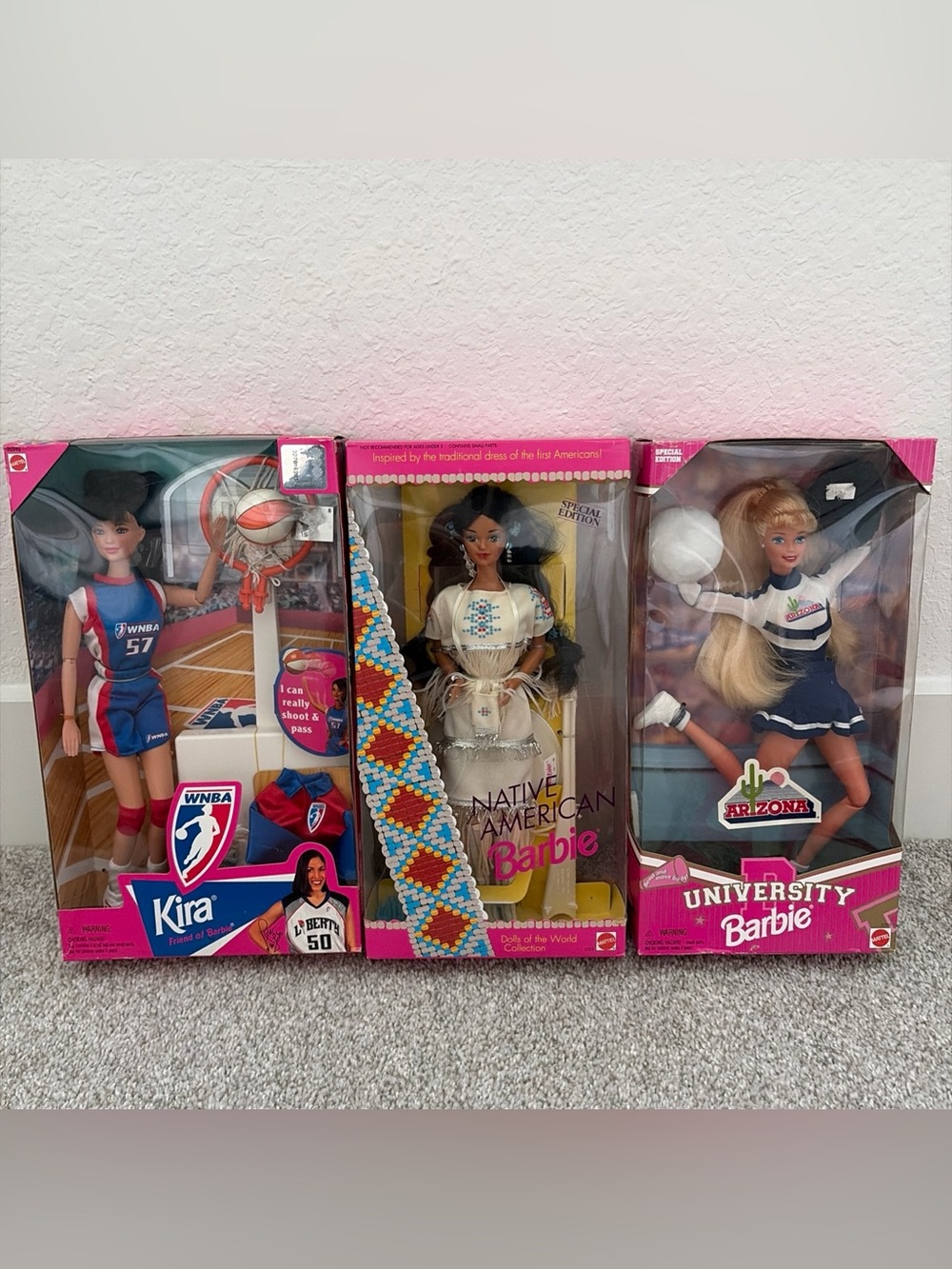 Lot of 6 Vintage Barbie Dolls WNBA Kira Arizona Native American NIB